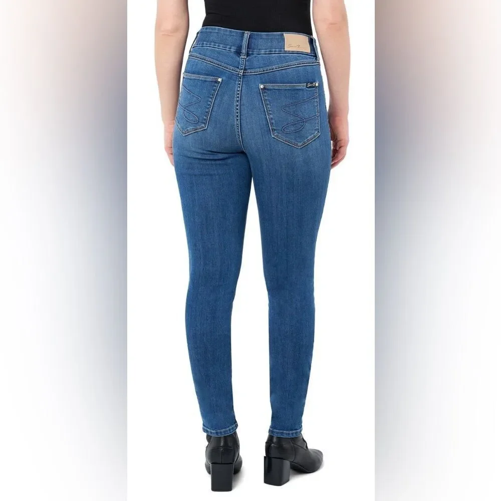 EUC Seven7 Women's Distressed Black Tummyless High Rise Skinny Jeans - Size 6 - Picture 9 of 10